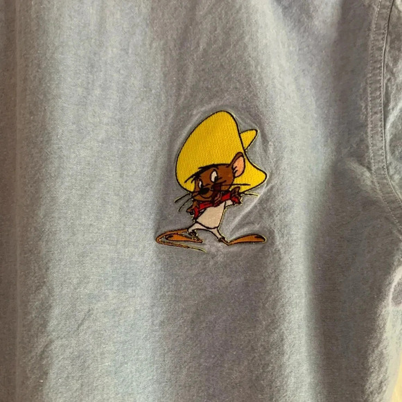 VTG Looney Tunes Women’s Button Up Denim Shirt size Small Bugs Bunny Embroidered - Picture 8 of 16